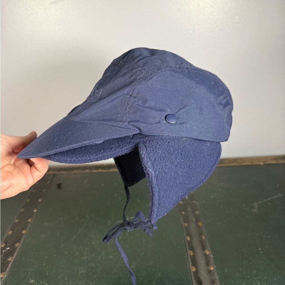 Columbia 2 In One Sports Trapper Hat Blue Shell Sherpa Lined Ear Flaps L Youth
